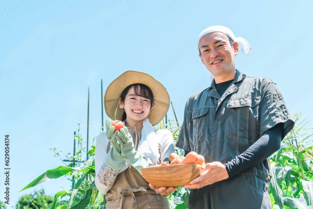 農家の夫婦